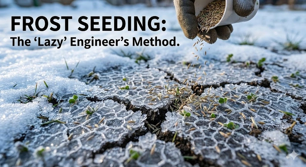 Seeds being scattered on frost