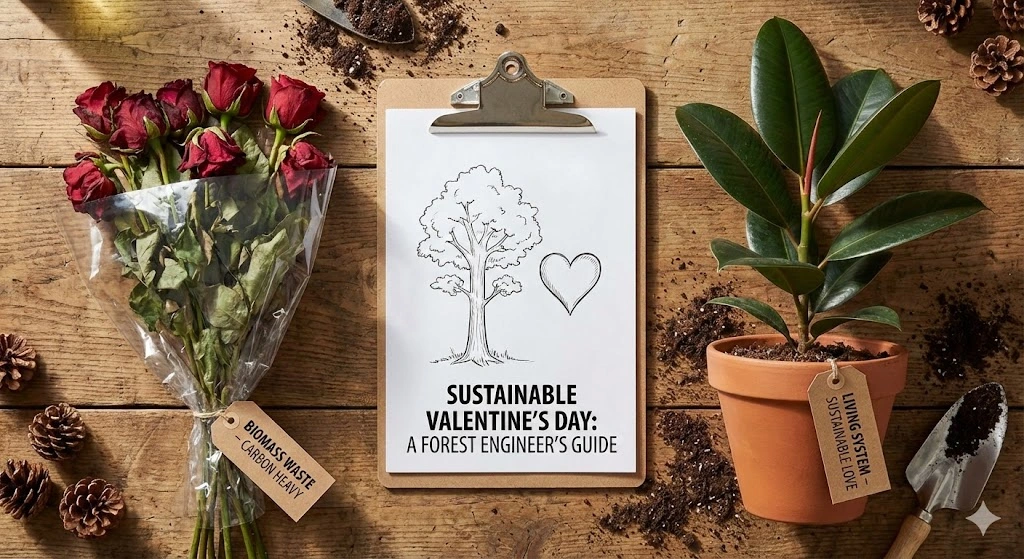 Valentine's Day sustainability theme displayed