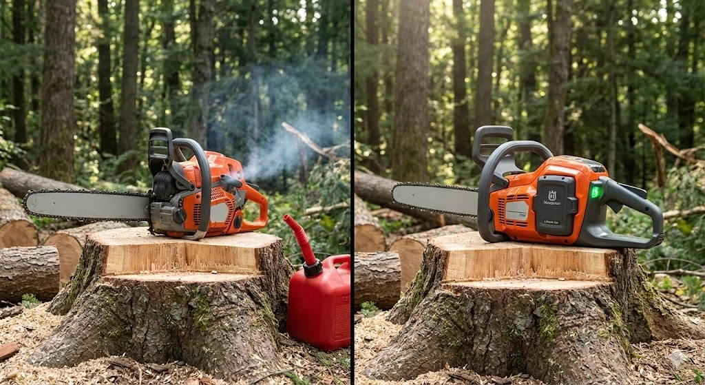 Battery vs gas chainsaw